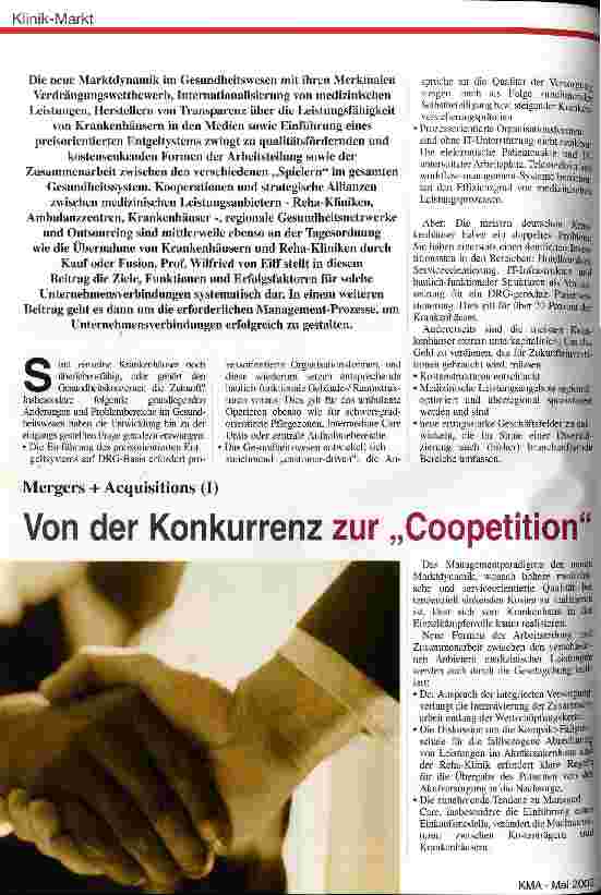 Vorschauseite 1: Von der Konkurrenz zur Coopetition Mergers + Acquisitions (I)