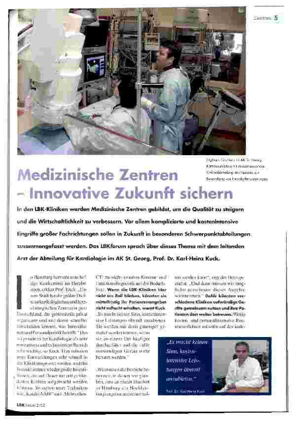 Vorschauseite 1: Medizinische Zentren - Innovative Zukunft sichern