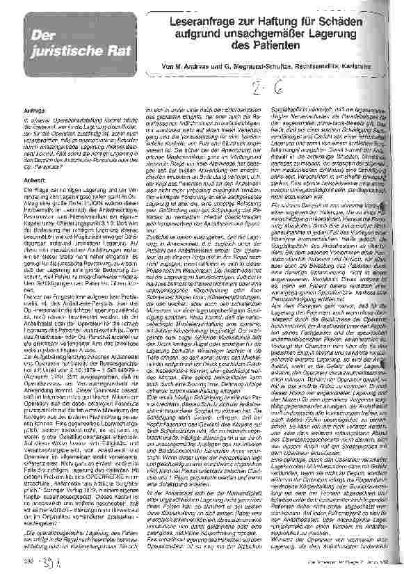 Vorschauseite 1: Leserfragen zur Haftung für Schäden aufgrund unsachgemäßer Lagerung