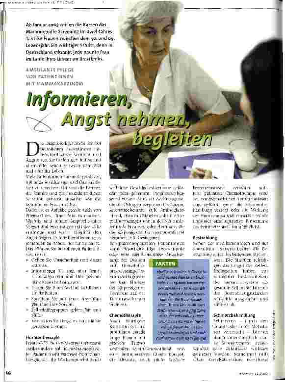 Vorschauseite 1: Informieren, Angst nehmen, begleiten