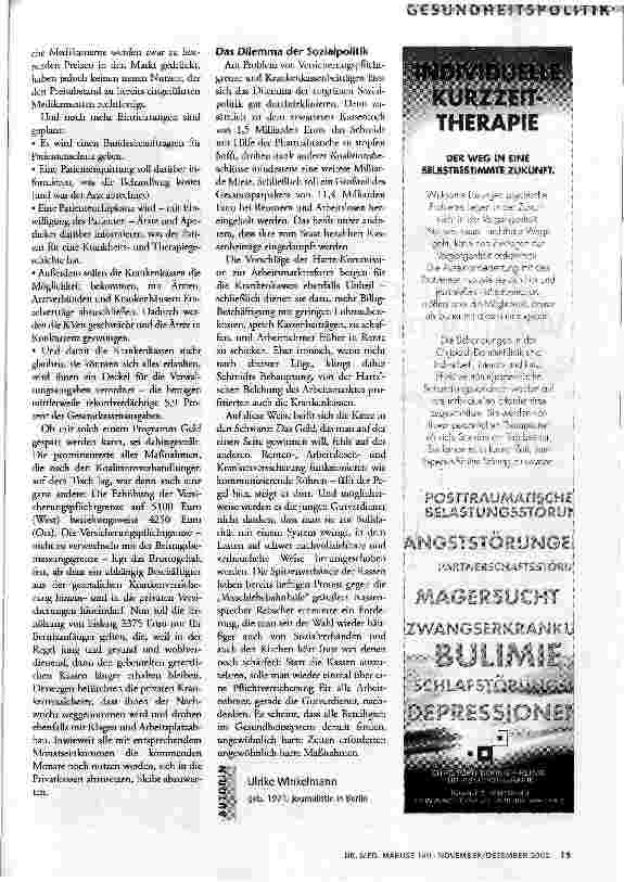 Vorschauseite 3: Ulla bleibt Eine neue alte Ministerin setzt sich durch