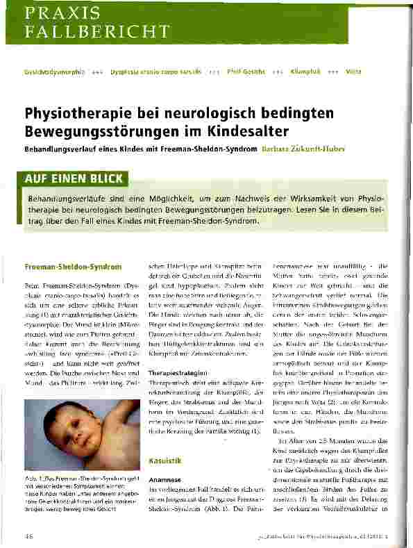 Vorschauseite 1: Physiotherapie bei neurologisch bedingten Bewegungsstörungen im Kindesalter