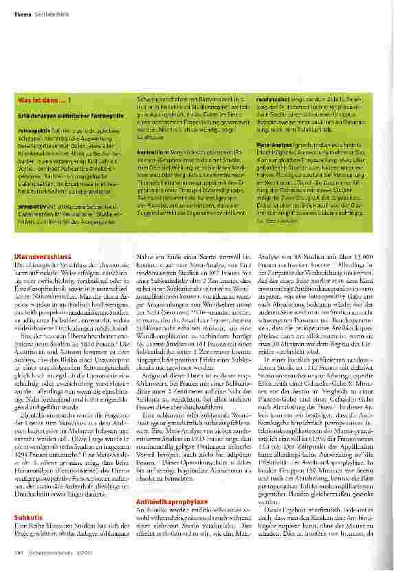 Vorschauseite 3: Optimierung der Sectiotechnik durch klinische Studien - ein Update