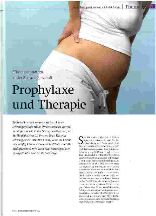 Vorschauseite 1: Rückenschmerzen in der SchwangerschaftProphylaxe und Therapie