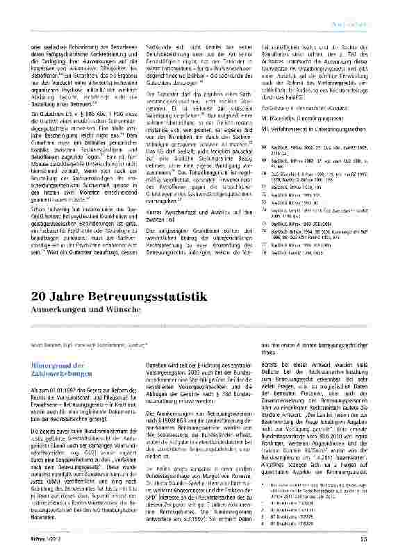 Vorschauseite 5: Der Beitrag der Rechtsprechung zum Erfolg des Betreuungsrechts Teil 1