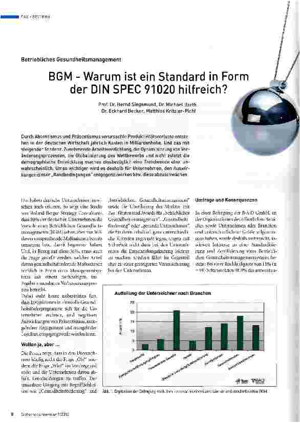 Vorschauseite 1: BGM - Warum ist ein Standard in Form der DIN SPEC 91020 hilfreich?