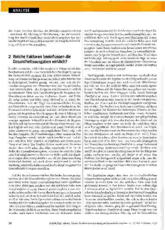 Vorschauseite 4: Bevölkerungsentwicklung und Gesundheitsausgaben