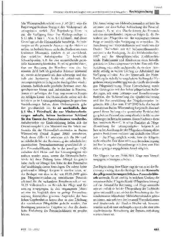 Vorschauseite 3: Überstunden sind nicht zum Ausgleich einer dauernden Personalunterdeckung gedacht