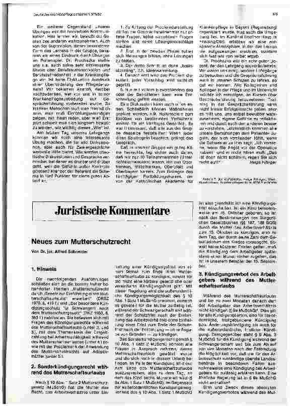 Vorschauseite 1: Juristische Kommentare Neues zum Mutterschutzrecht