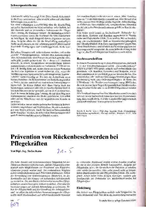 Vorschauseite 1: Prävention von Rückenbeschwerden bei Pflegekräften