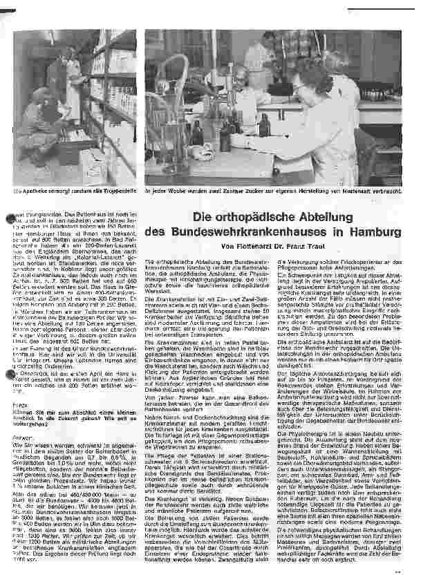 Vorschauseite 1: Die orthopädische Abteilung des Bundeswehrkrankenhauses in Hamburg