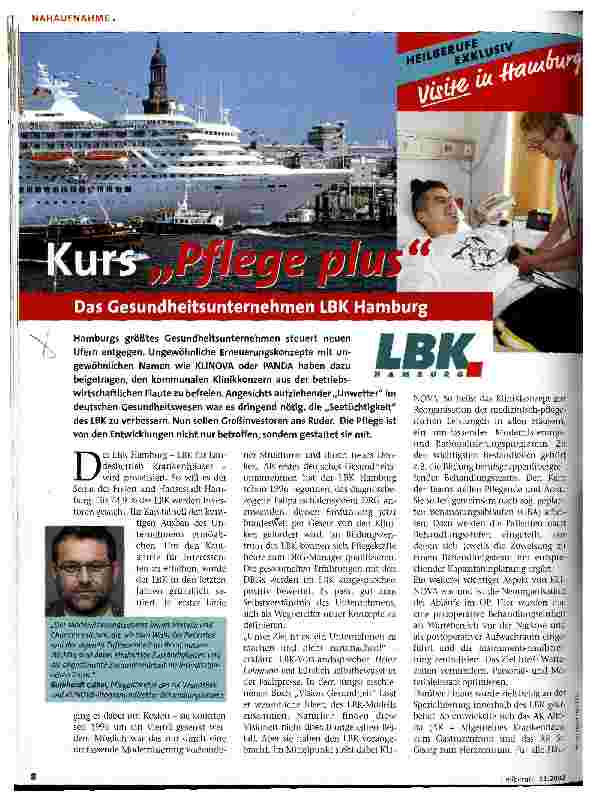 Vorschauseite 1: Kurs Pflege plus Das Gesundheitsunternehmen LBK Hamburg