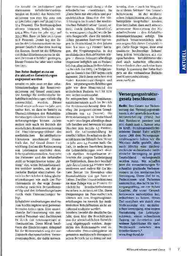 Vorschauseite 2: Fachverband Sucht fordert Anhebung des Reha-Budgets