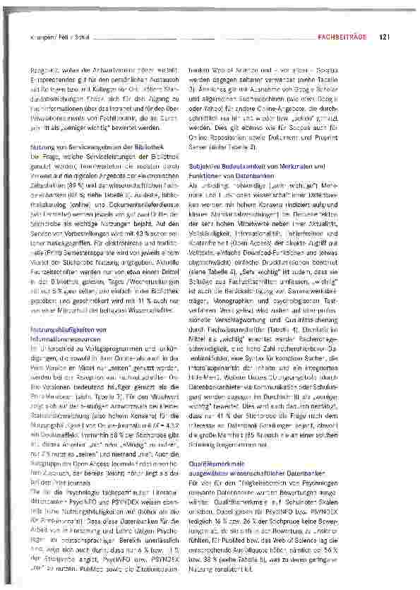 Vorschauseite 4: Professionelles Informationsverhalten von Psychologen im Arbeitsfeld „Forschung und Lehre: Zwischen Papier und digitalen Medien