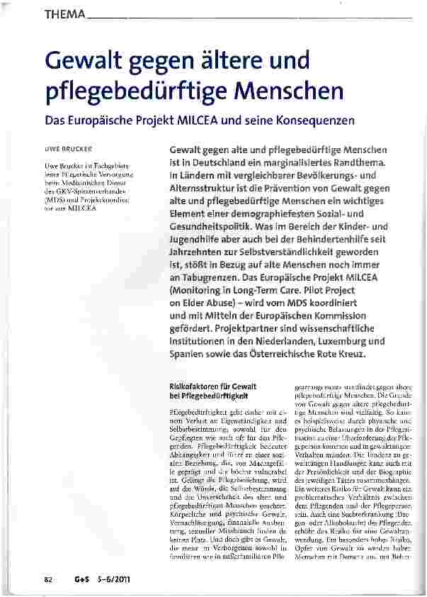 Vorschauseite 1: Gewalt gegen ältere und pflegebedürftige Menschen