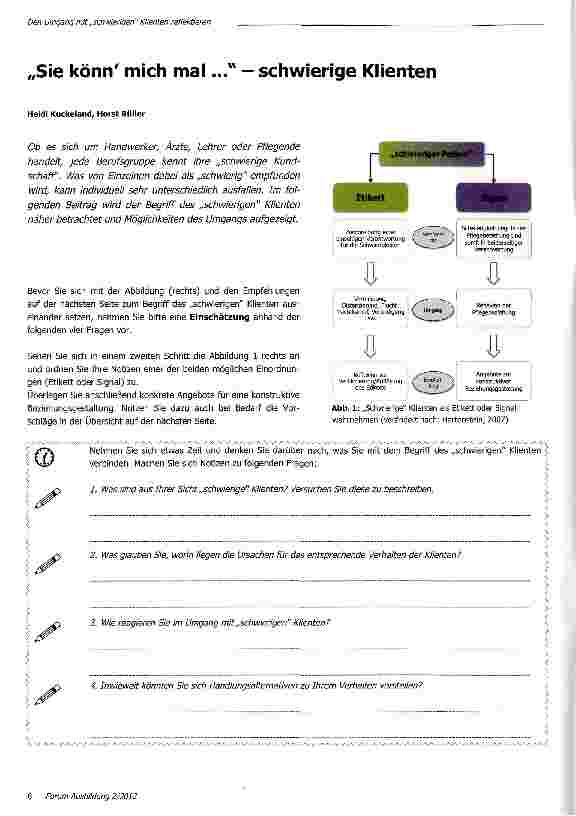 Vorschauseite 1: „Sie könn mich mal. .. - schwierige Klienten