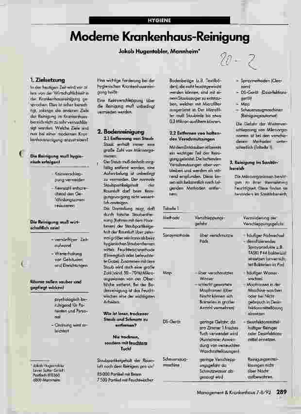 Vorschauseite 1: Moderne Krankenhaus-Reinigung
