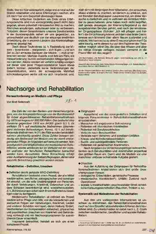 Vorschauseite 1: Nachsorge und Rehabilitation
