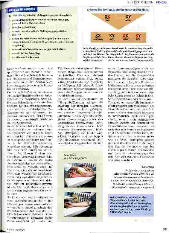 Vorschauseite 2: Hämophilie Eine chronische und Notfallerkrankung