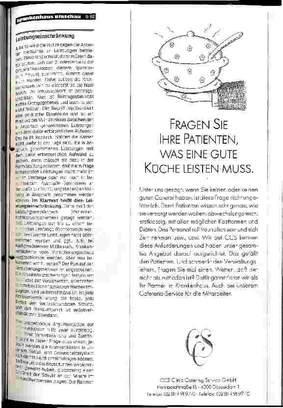 Vorschauseite 2: Immer auf die Schwachen! GesundheitsStrukturGesetz 1993: Es wächst der Unmut an der Front