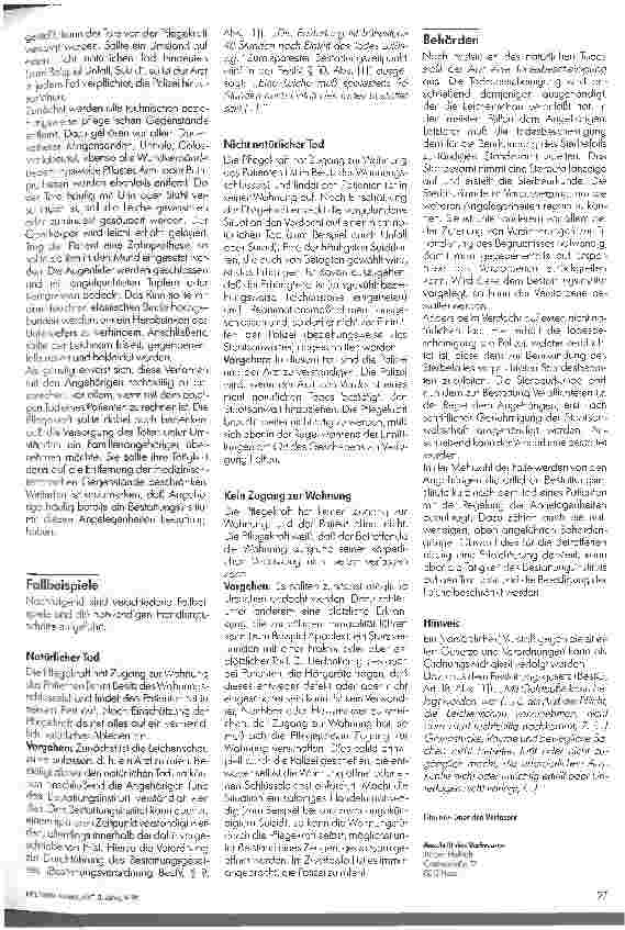 Vorschauseite 2: Die Versorgung von Verstorbenen