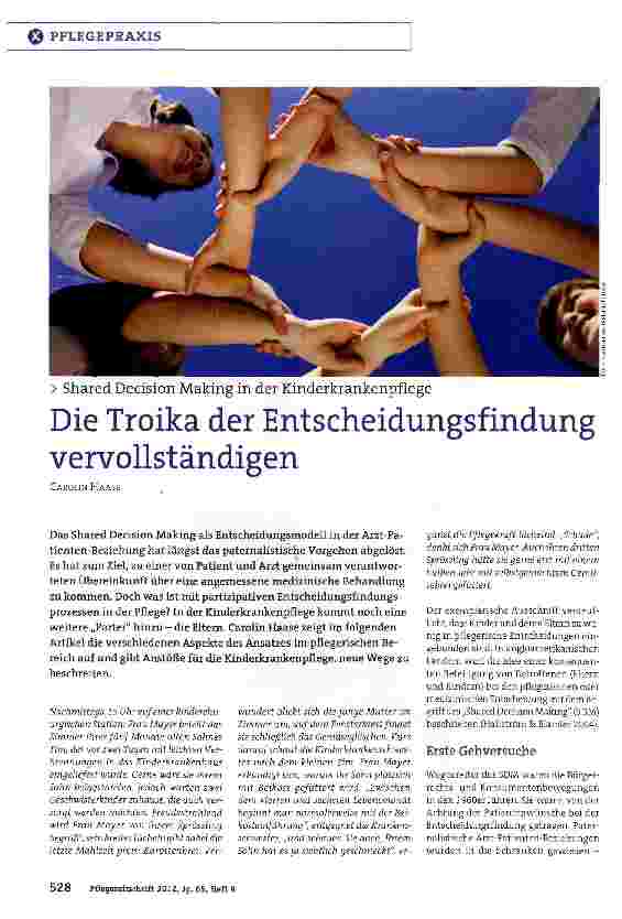 Vorschauseite 1: Die Troika der Entscheidungsfindimg vervollständigen