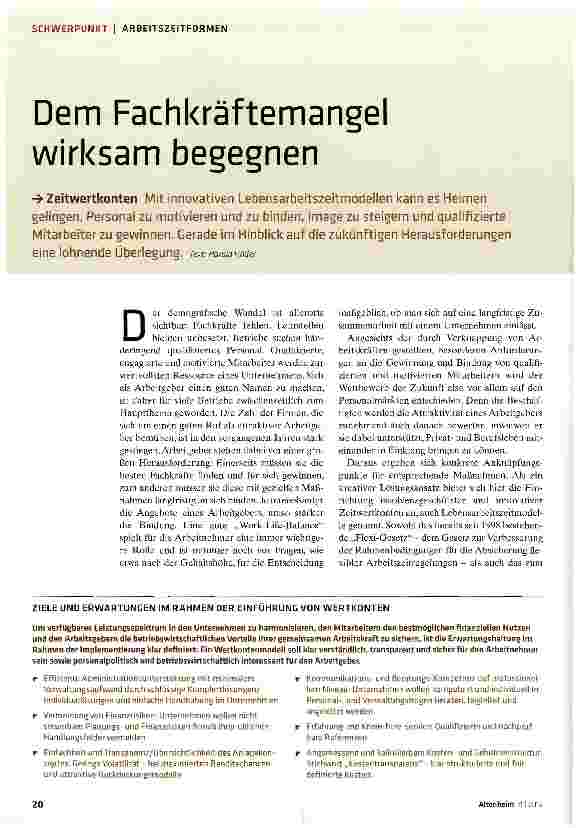 Vorschauseite 1: Dem Fachkräftemangel wirksam begegnen