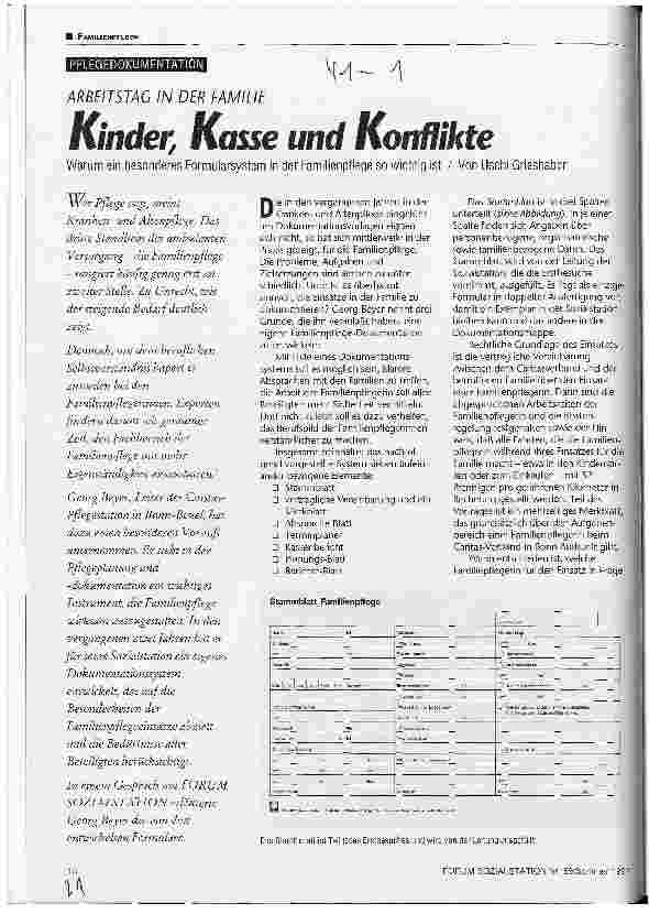 Vorschauseite 1: Kinder,Kasse und Konflikte Arbeitstag in der Familie
