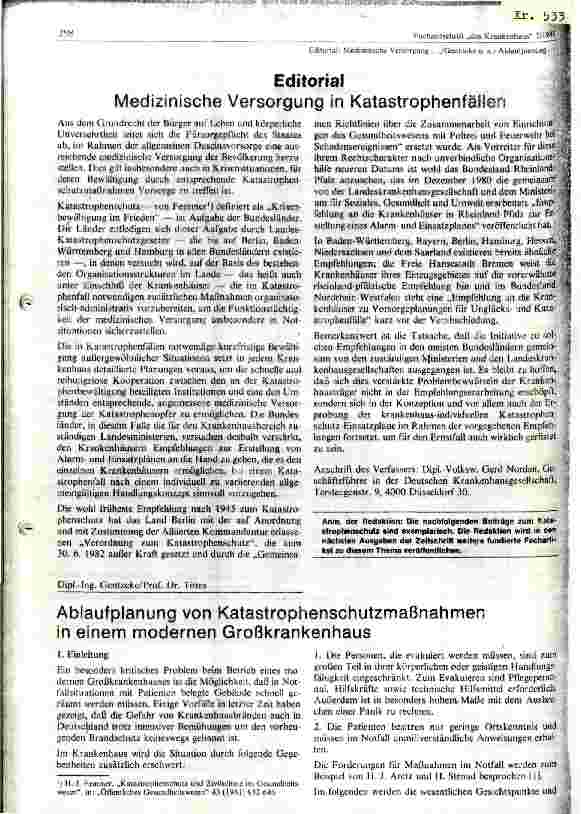 Vorschauseite 1: Ablaufplanung von Katastrophenschutzmaßnahmen in einem modernen Großkrankenhauses
