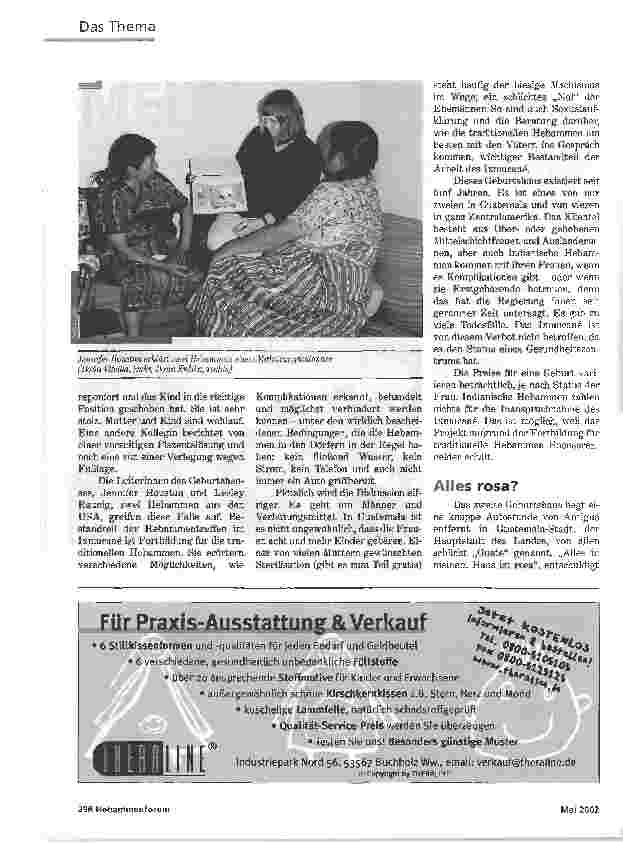 Vorschauseite 2: VERHÜTUNG UND ERSTE HILFE GEBURTSHÄUSER IN GUATEMALA
