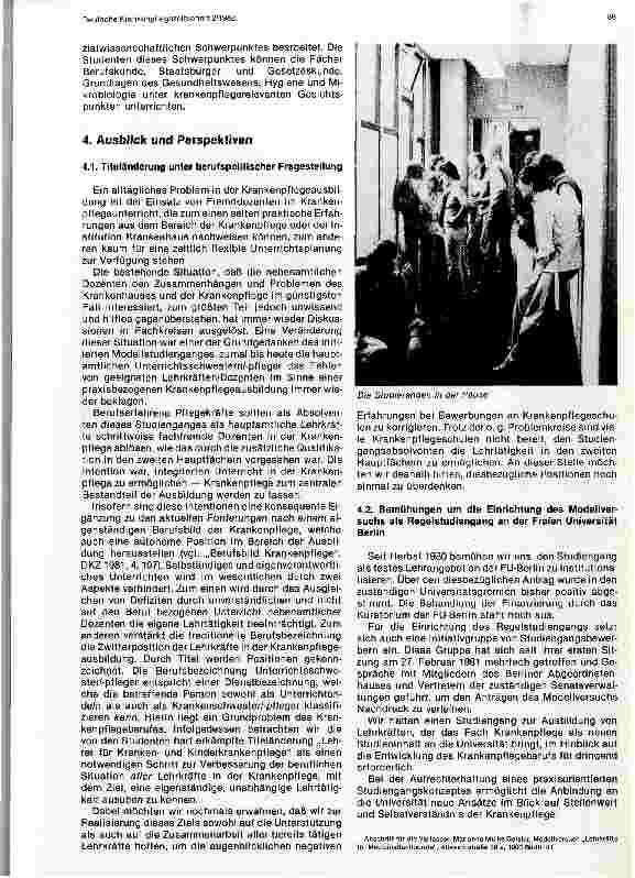 Vorschauseite 5: Modellstudiengang Lehrkräfte der Kranken u. Kinderkrankenpflege an der Uni Berlin // 3 Jahre Modellstudiengang: Rückblick und Ausblick