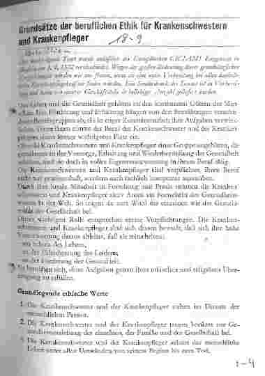 Vorschauseite 1: Grundsätze der beruflichen Ethik für Krankenschwestern und Krankenpfleger