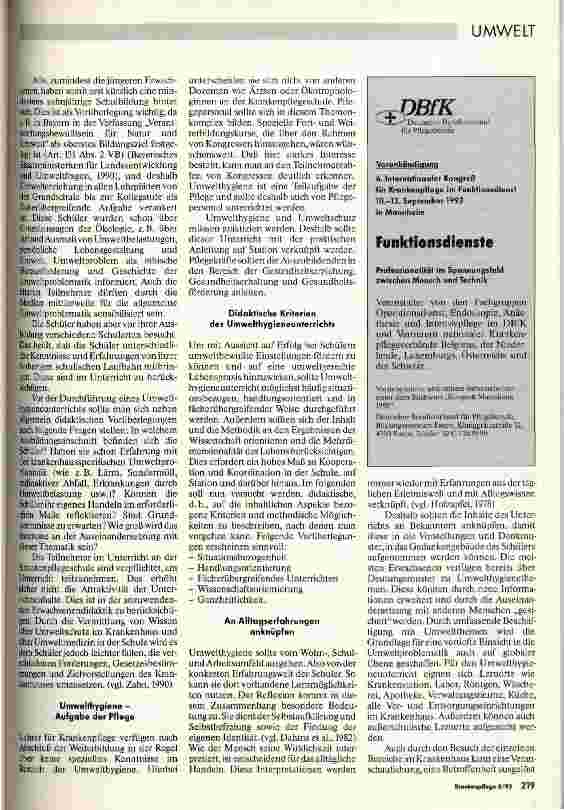 Vorschauseite 2: Umwelthygiene in der Krankenpflegeausbildung? Teil II