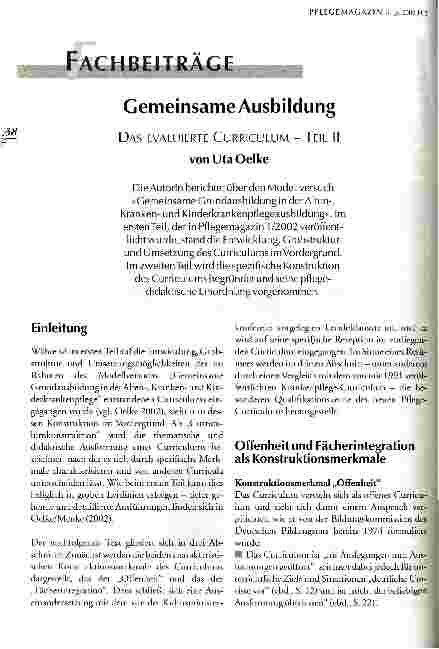 Vorschauseite 1: Gemeinsame Ausbildung Das evaluierte Curriculum - Teil 2
