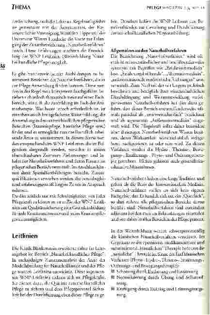 Vorschauseite 2: Perspektiven im Berufsalltag - Naturheilkundliche Pflege - eine Weiterbildung