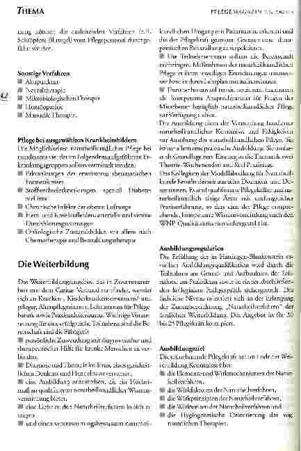 Vorschauseite 6: Perspektiven im Berufsalltag - Naturheilkundliche Pflege - eine Weiterbildung