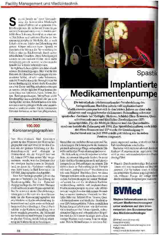 Vorschauseite 1: Implantierte Medikamentenpumpe