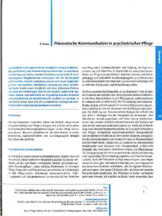 Vorschauseite 1: Prismatische Kommunikation in psychiatrischer Pflege
