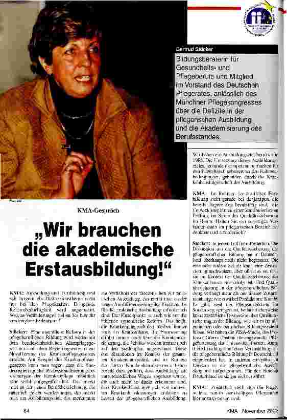 Vorschauseite 1: KMA-Gespräch: Wir brauchen die akademische Erstausbildung!