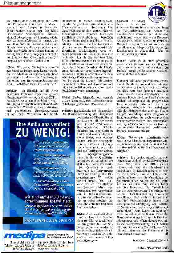 Vorschauseite 3: KMA-Gespräch: Wir brauchen die akademische Erstausbildung!