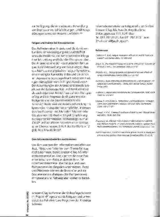 Vorschauseite 2: Fatigue bei Krebs - wenn die Erschöpfung den Alltag bestimmt