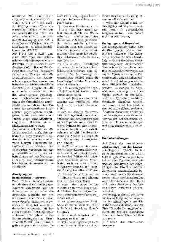 Vorschauseite 2: Anzeigerecht für Pflegekräfte Ist Whistleblowing erlaubt?