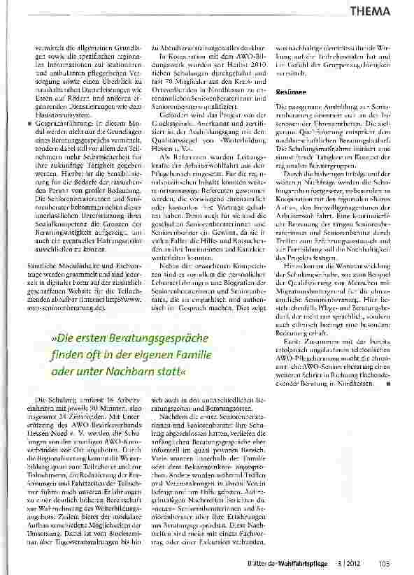Vorschauseite 3: Ehrenamtliche Seniorenberatung