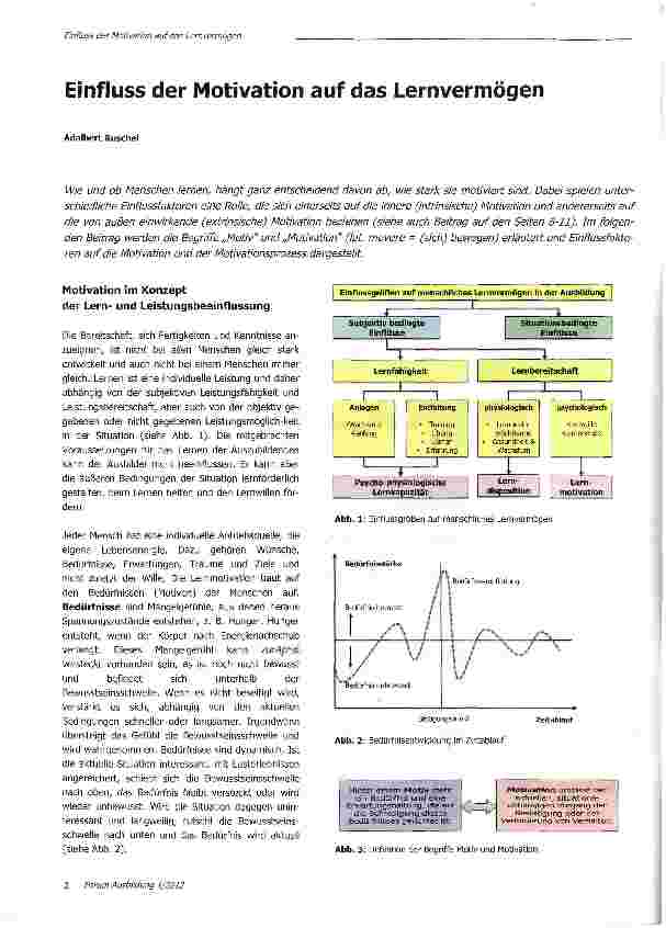 Vorschauseite 1: Einfluss der Motivation auf das Lernvermögen