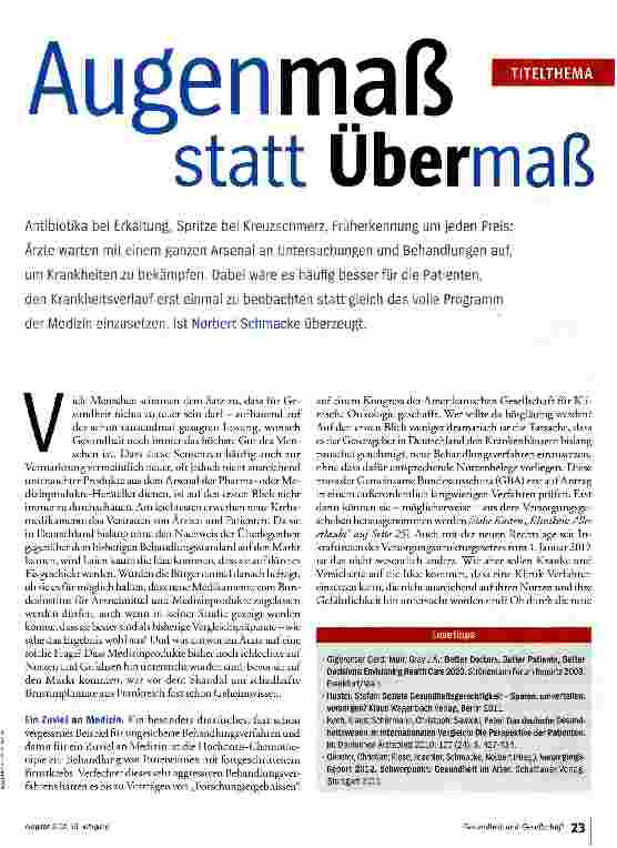 Vorschauseite 1: Augenmaß statt Übermaß