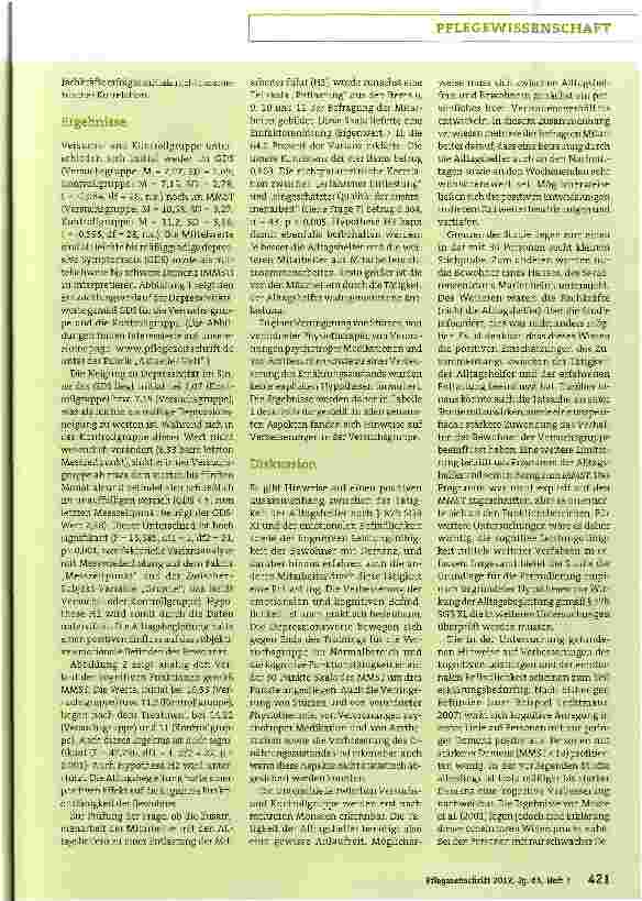 Vorschauseite 4: Betreuung dementer Bewohner durch Alltagshelfer nach § 87b SGB XI Psychische und kognitive Effekte