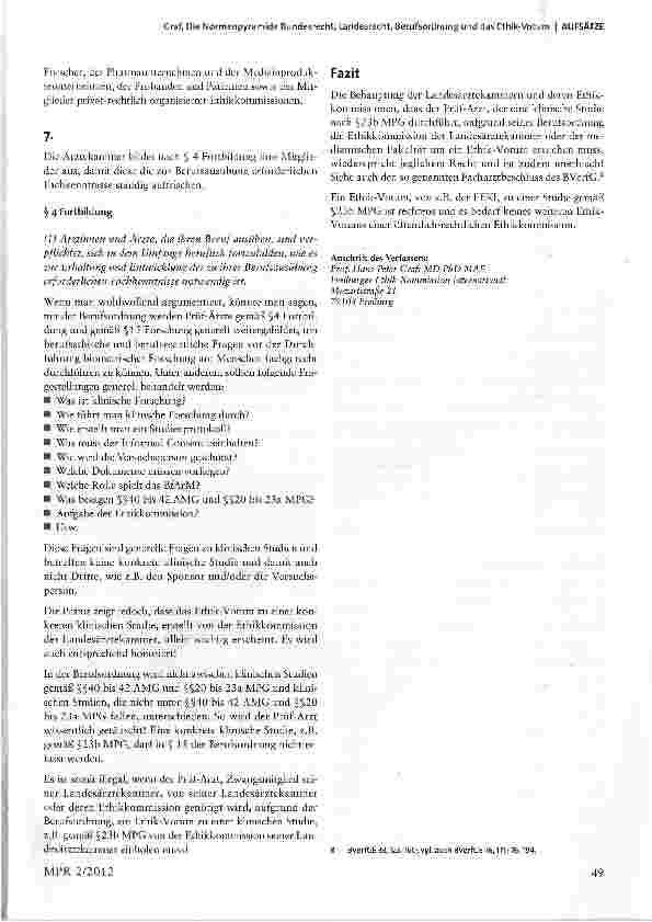 Vorschauseite 5: Die Normenpyramide Bundesrecht, Landesrecht, Berufsordnung und das Ethik-Votum gemäß §230 Medizinproduktegesetz