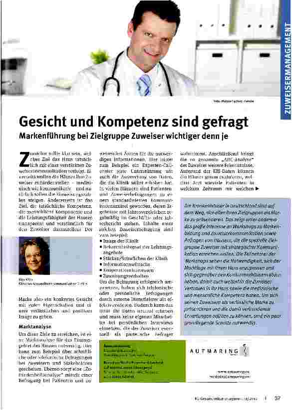 Vorschauseite 1: Gesicht und Kompetenz sind gefragt