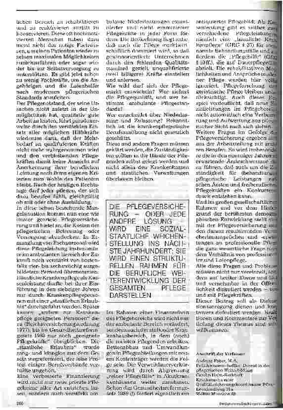 Vorschauseite 4: Pflege und Pflegeversicherung - 7 Thesen
