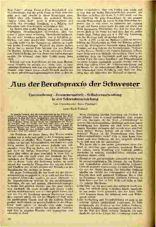 Vorschauseite 1: Unterordnung - Zusammenarbeit - Selbstverantwortung in der Schwesternerziehung